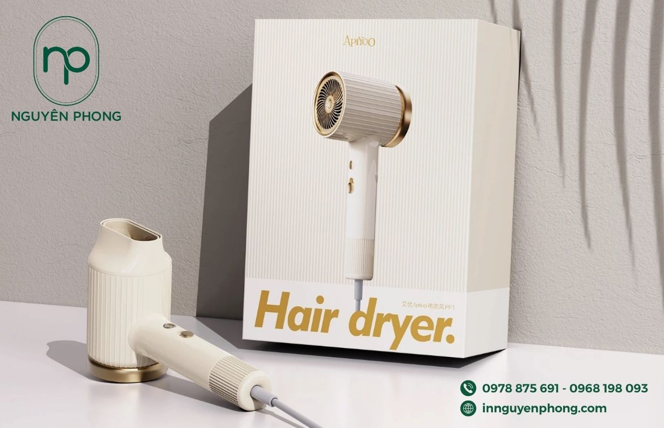 Mẫu hộp carton đựng máy sấy cao cấp 